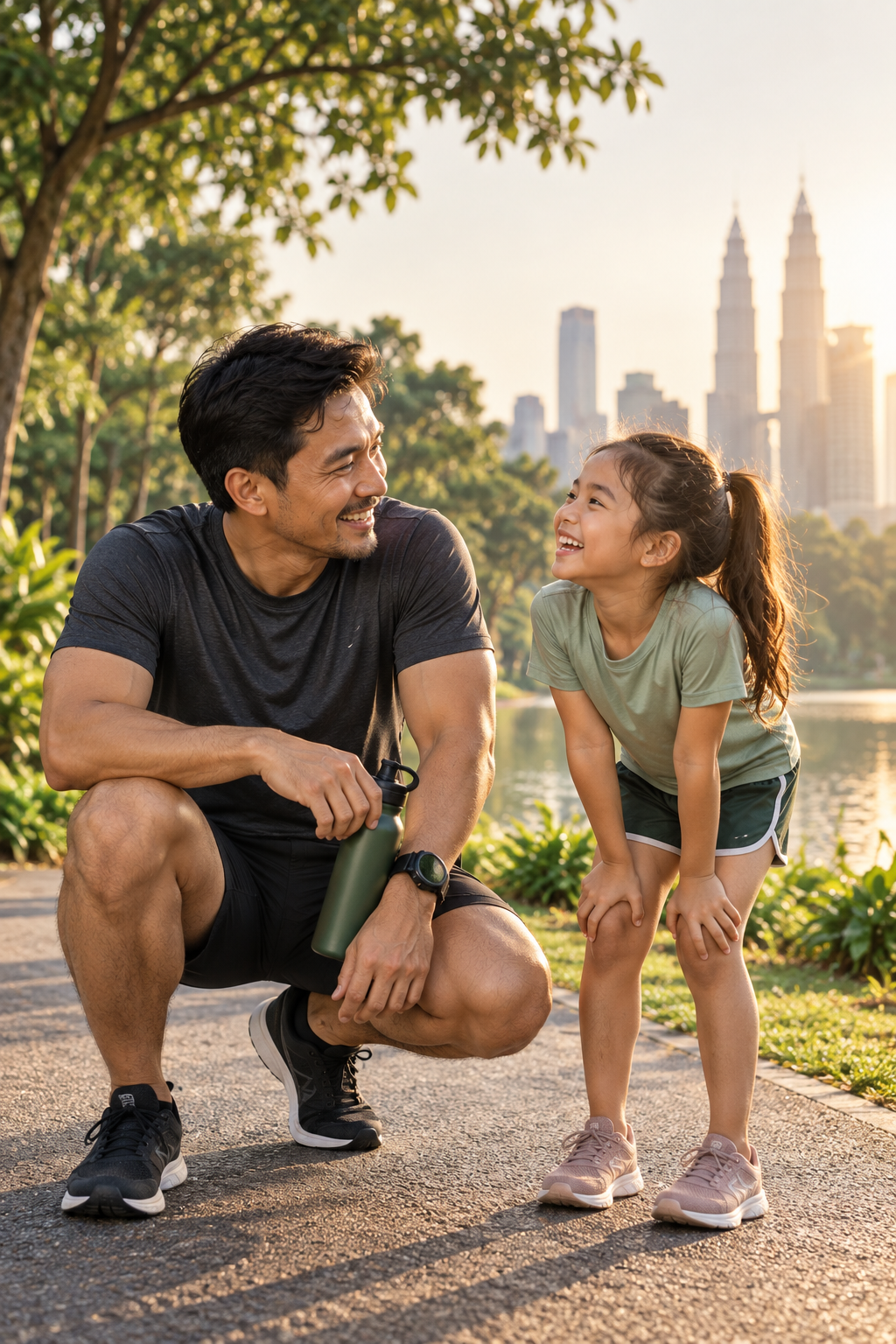 A dad and daughter enjoying time together outdoors