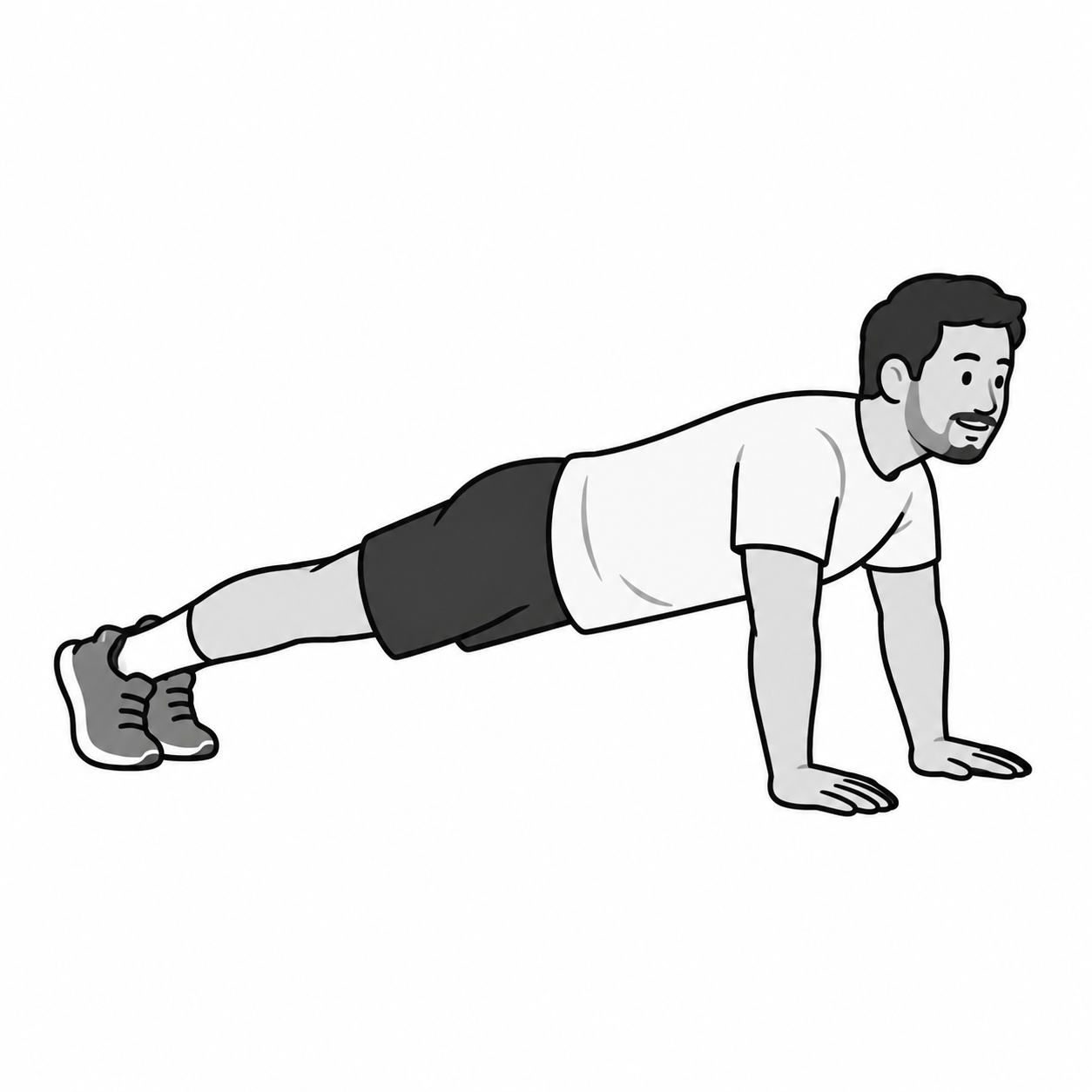 Dad demonstrating a bodyweight push-up
